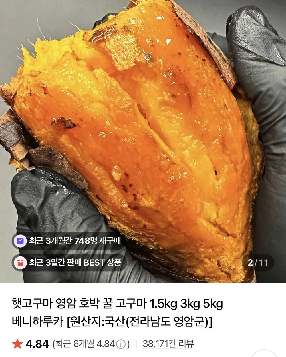 [자연의정] [26년 수확] 해남 햇 꿀 호박 고구마 호풍미 특상 5kg