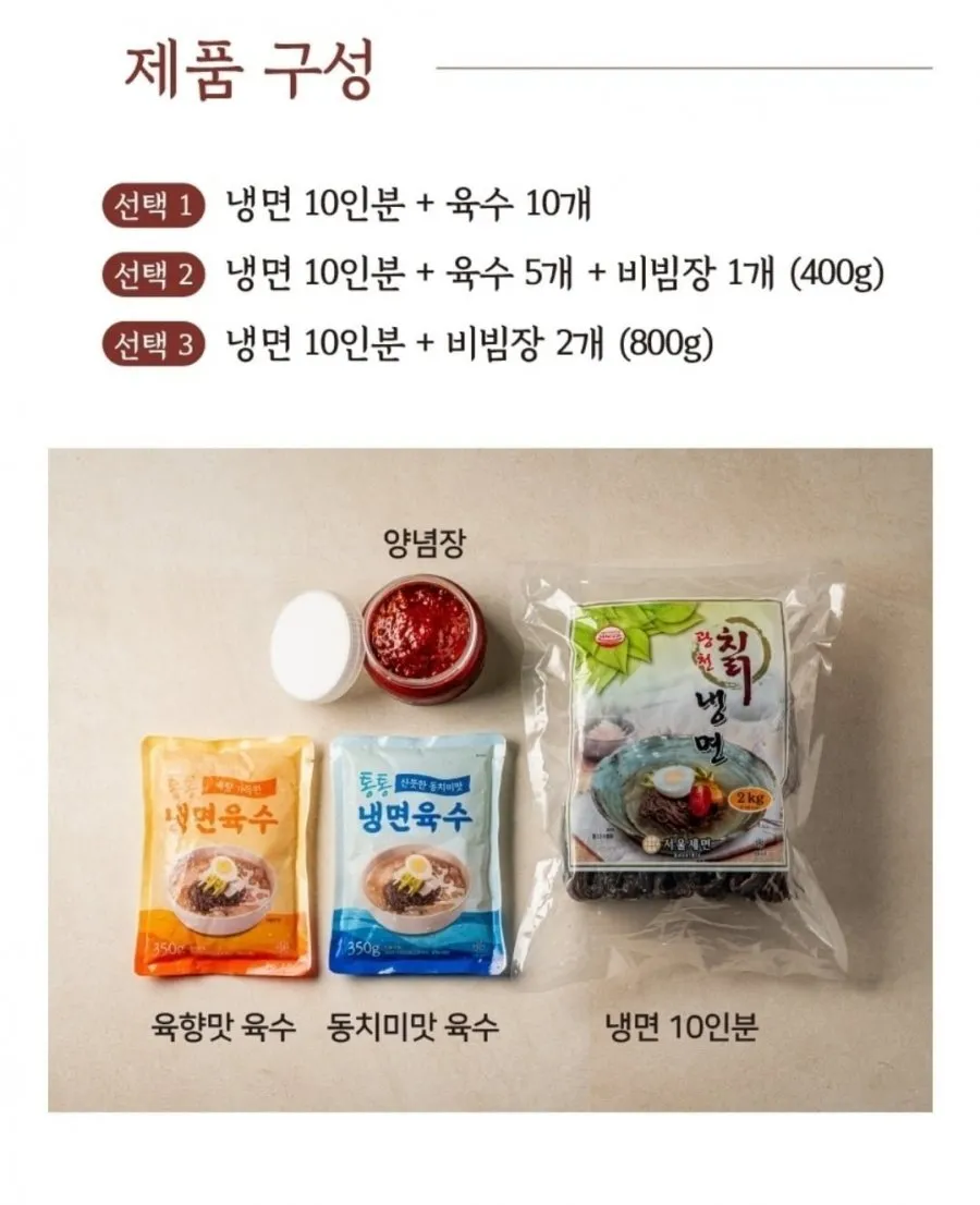 함흥식 칡물냉면 5인분+비빔냉면 5인분