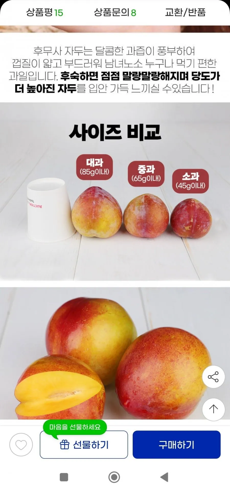 햇자두 후무사자두 3kg 대과