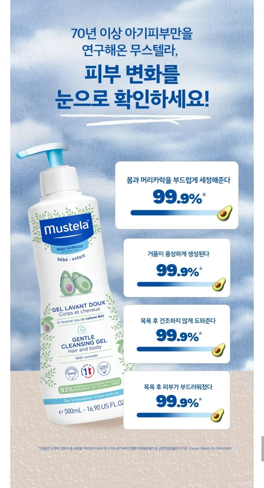 무스텔라 젠틀 클렌징 젤500ml 3개