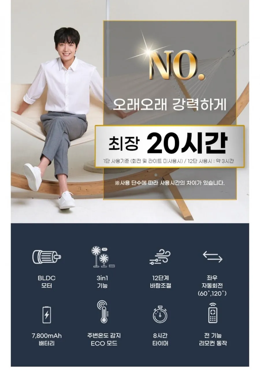 신일 14인치 BLDC 무선 폴딩 선풍기 SIF-PD14JS