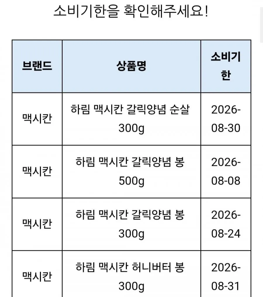 맥시칸치킨 300g 멜팅피스핫도그 6입 치킨너겟 500g 등 임박 80%할인