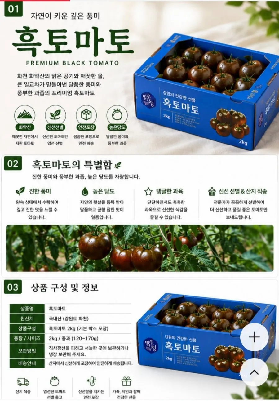 공영쇼핑)강원도 화천 흑토마토 2kg (4,720원,무료배송) 쿠폰적용시