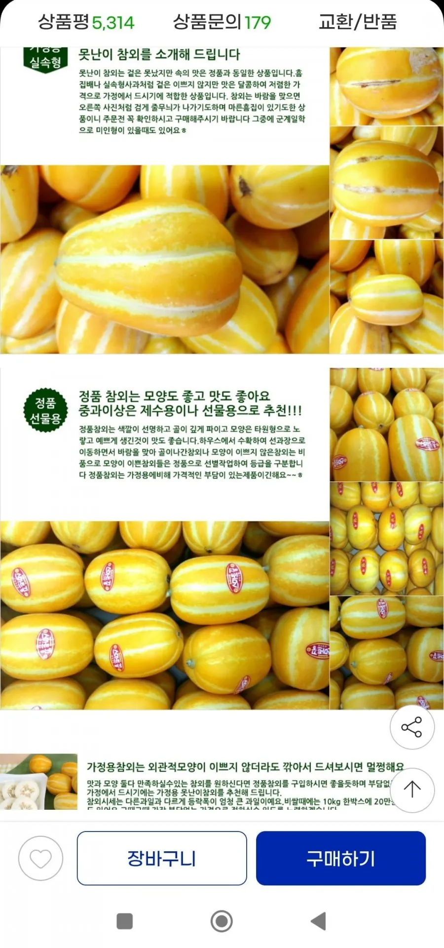성주참외 10kg 혼합과실속가정용