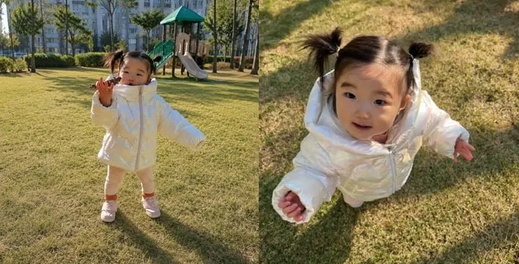 역시즌 여아 하트 덕다운 자켓