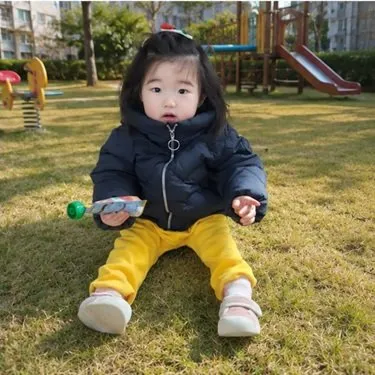 역시즌 여아 하트 덕다운 자켓