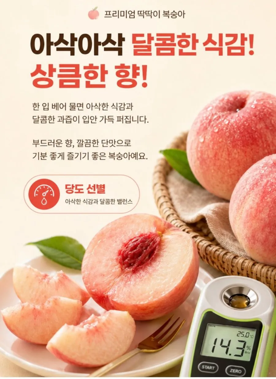 제철 딱딱이 복숭아 대과 2kg