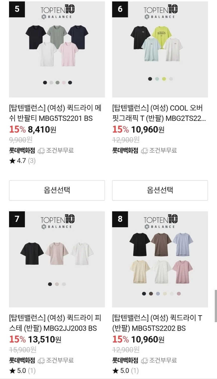 탑텐밸런스 남여 반팔/팬츠 외 여름 맞이 데일리룩 모음