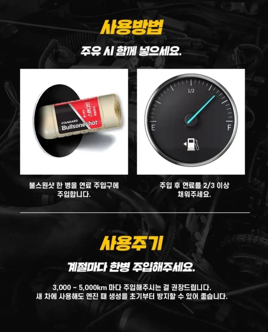 불스원샷 스탠다드, 360ml, 가솔린 or 디젤 3개