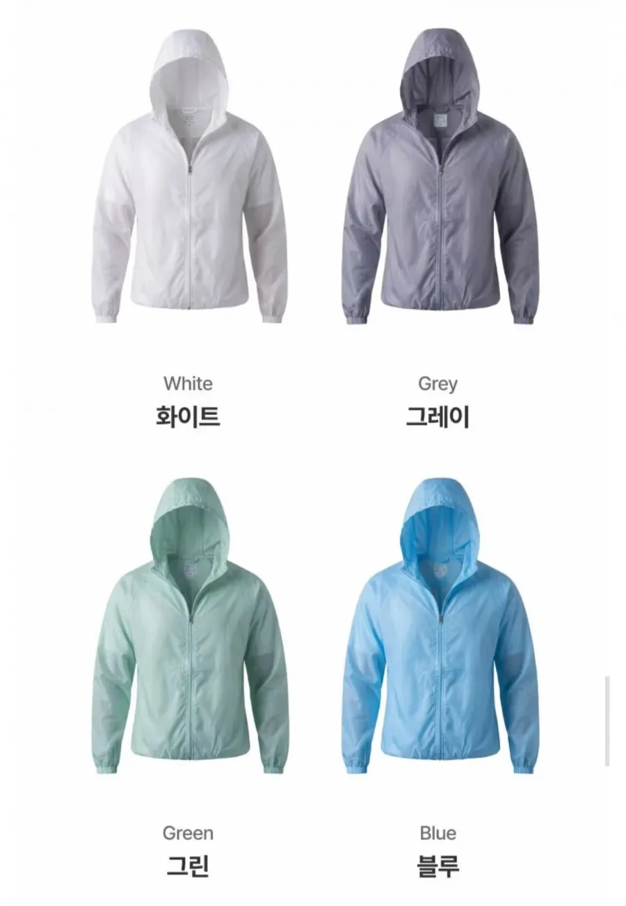 남녀공용 초경량 후드 바람막이