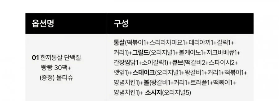한끼통살 단백질 빵빵 한끼팩 30팩