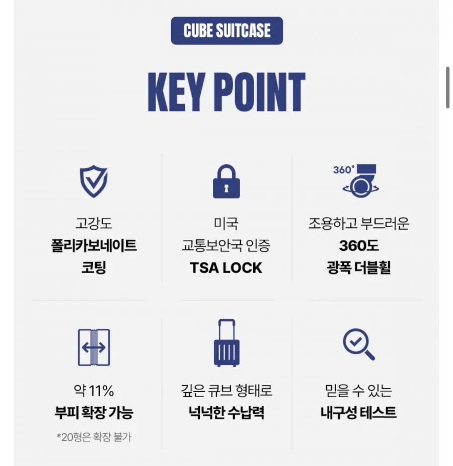 큐브 캐리어 20형 기내용 캐리어