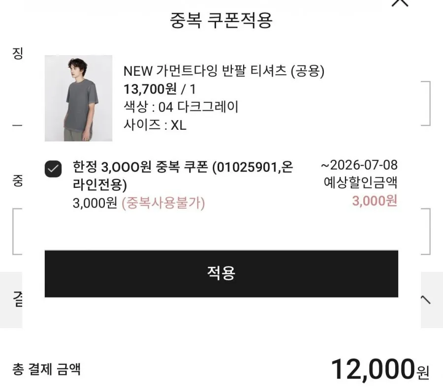 피그먼트 워싱 반팔티