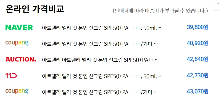 아트델리 멜라 컷 톤업 선크림 50ml 4개+사은품
