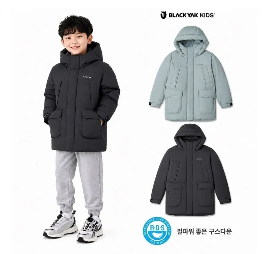 블랙야크키즈 중기장 구스패딩