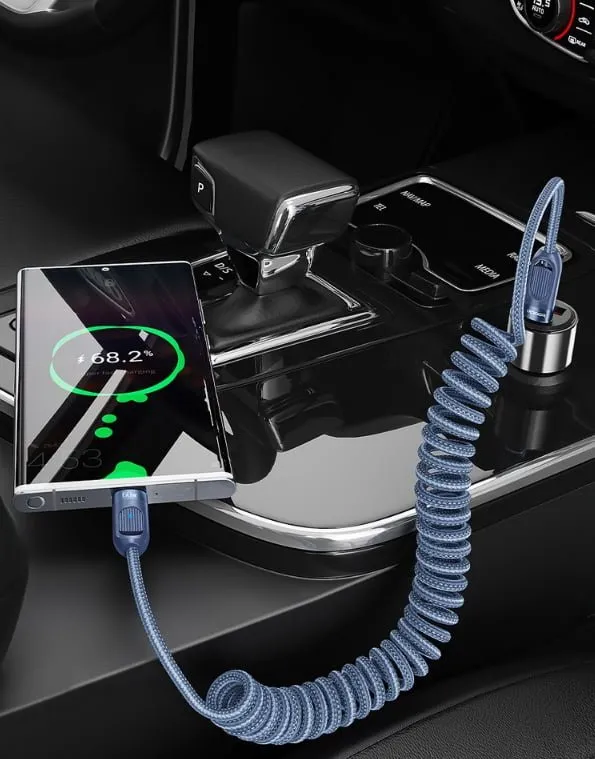 Toocki PD60W 코일 C타입 차량용 초고속 충전 케이블