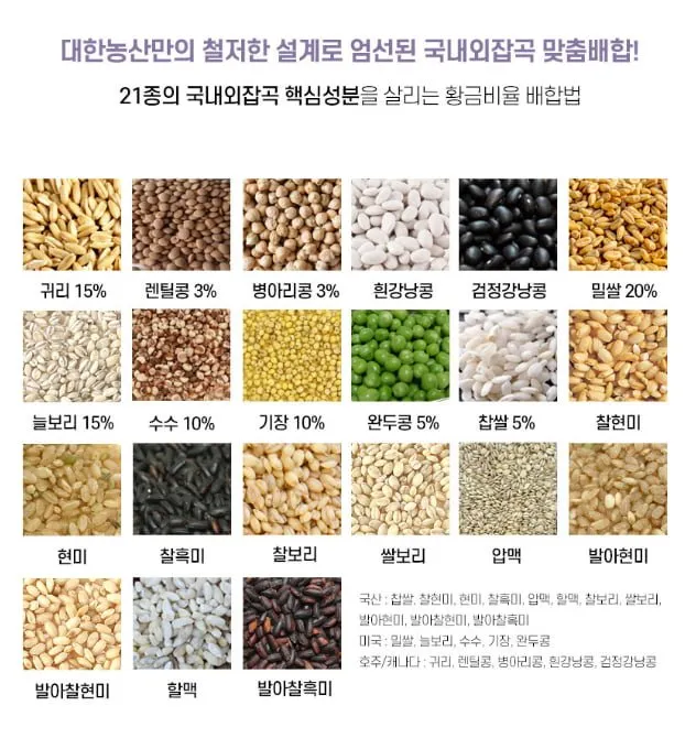 대한농산 맞춤 혼합곡 21곡 2Kg X 2개