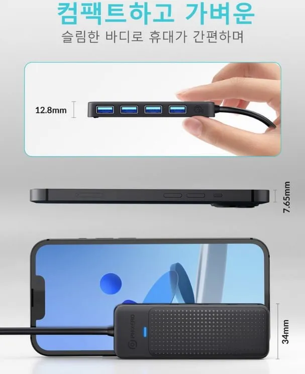 픽세로 4in1 USB 3.0 타입A 적용 USB 허브