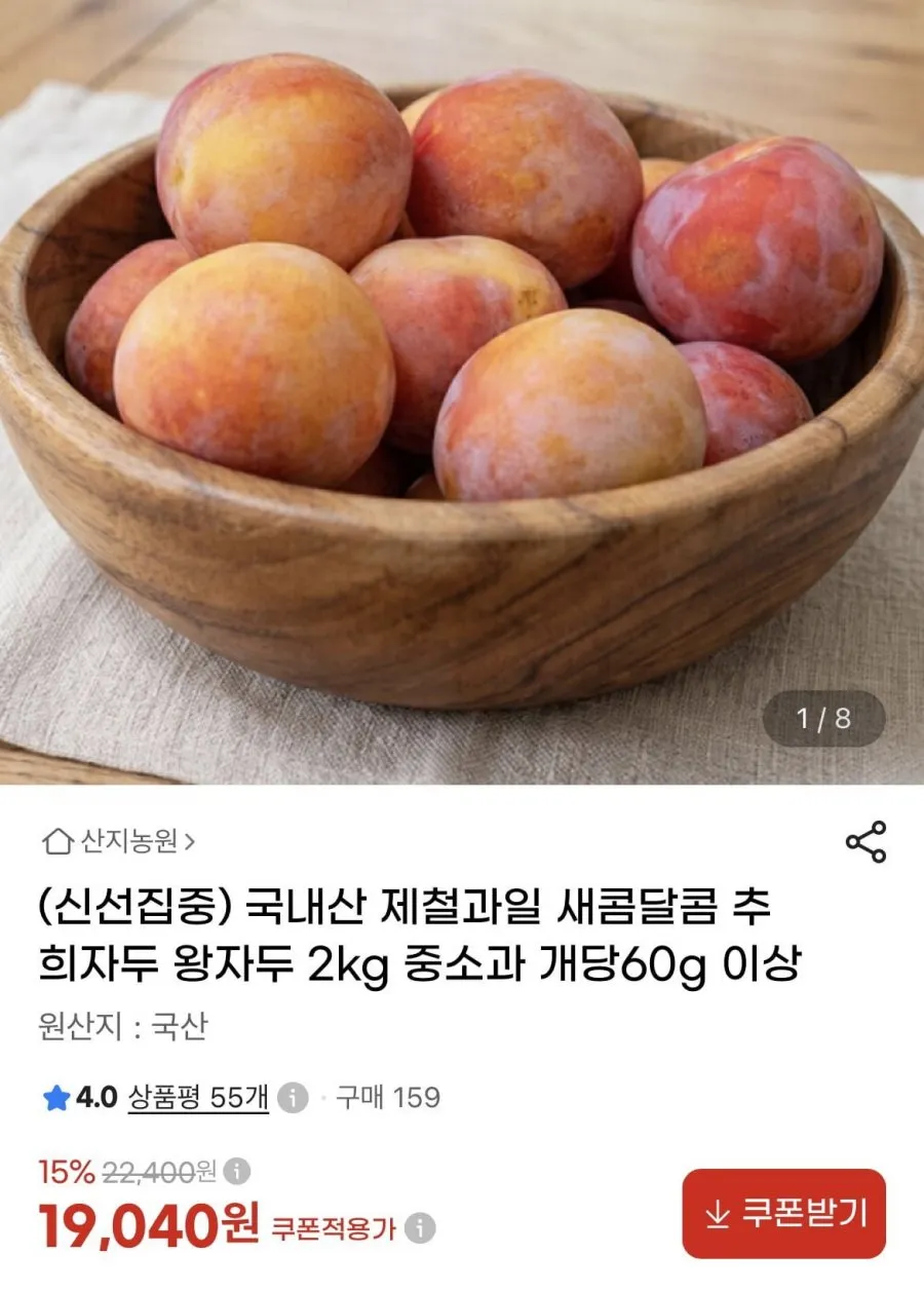 새콤달콤 추희자두 2kg
