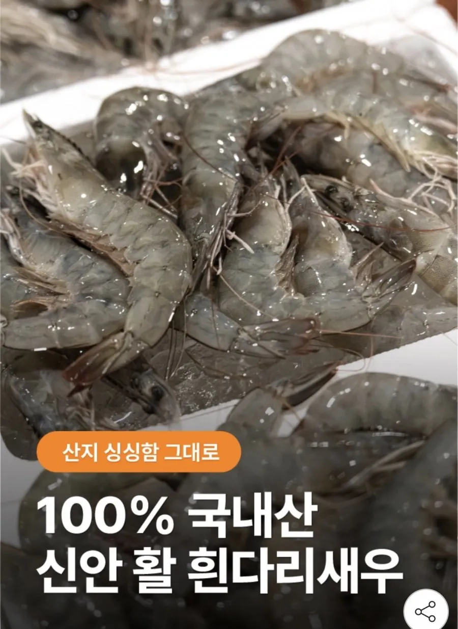 국내산 흰다리새우 횟감용 1kg 35미 내외
