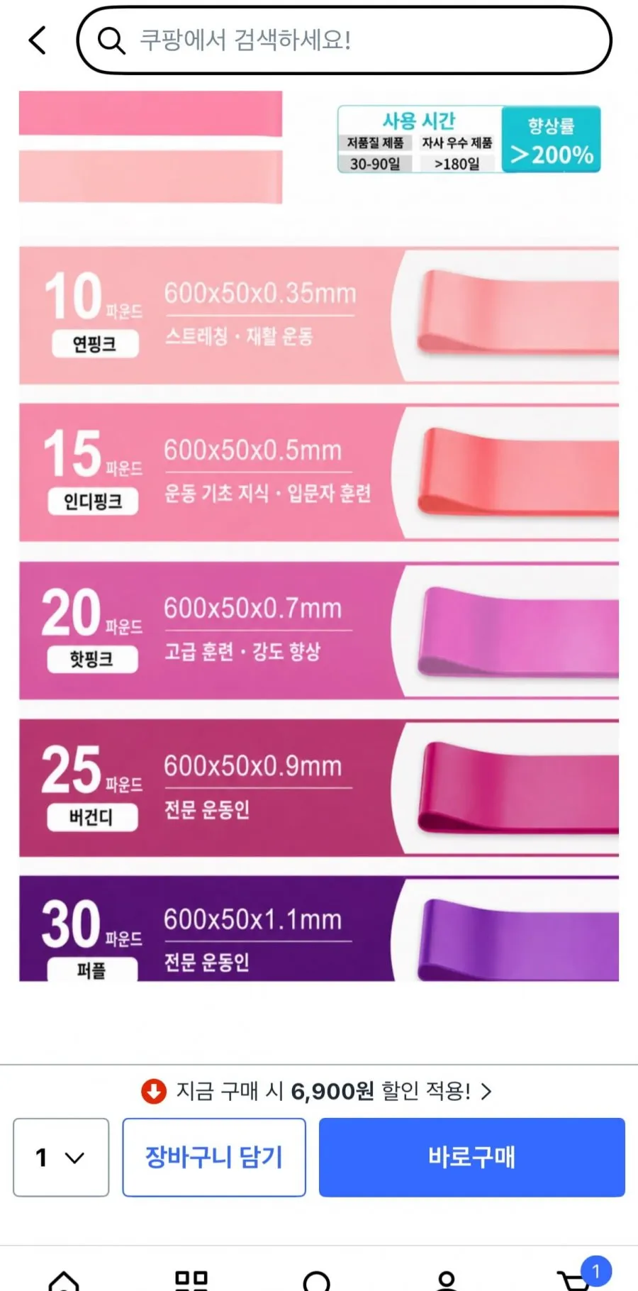 omudae TPE 루프밴드 5종 1세트