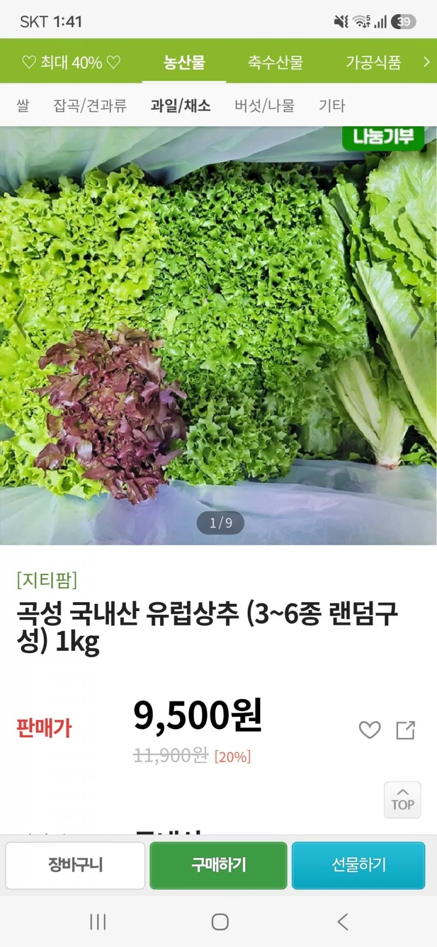 [주주씨앗] 유럽상추씨앗 1000립 유럽 모듬 상추씨 로메인 버터헤드 생채 6종 혼합 쌈 채소씨앗 종자, 5개