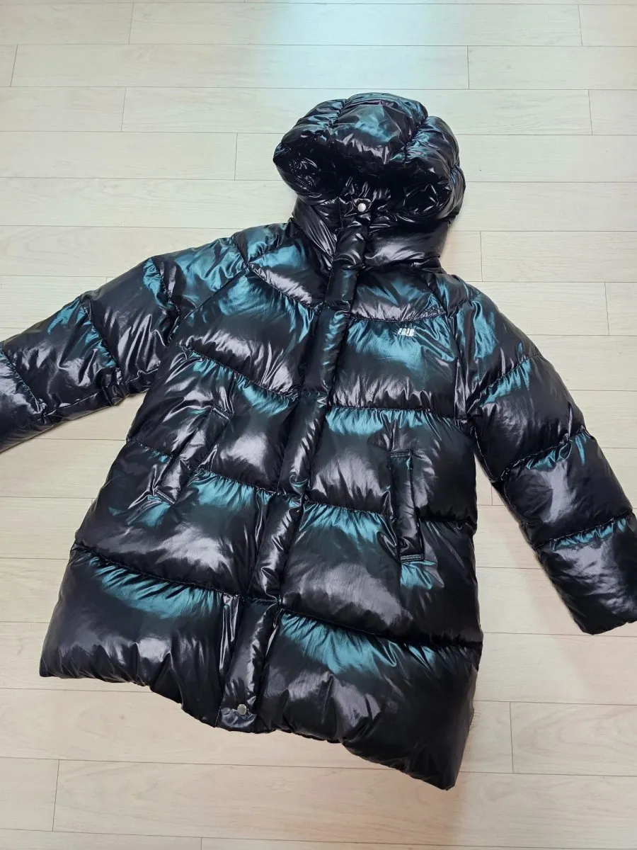 [백화점 정품] 베네통 키즈 25FW-셔링 후드 롱 다운QADJ02561 (정상가 339,000원)