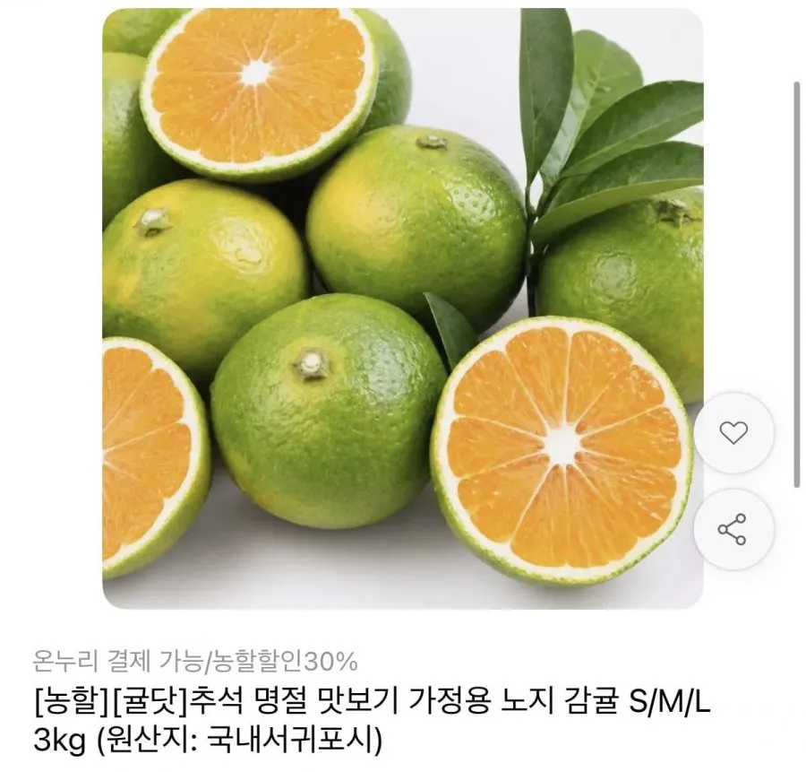 극조생 감귤 3kg 중과