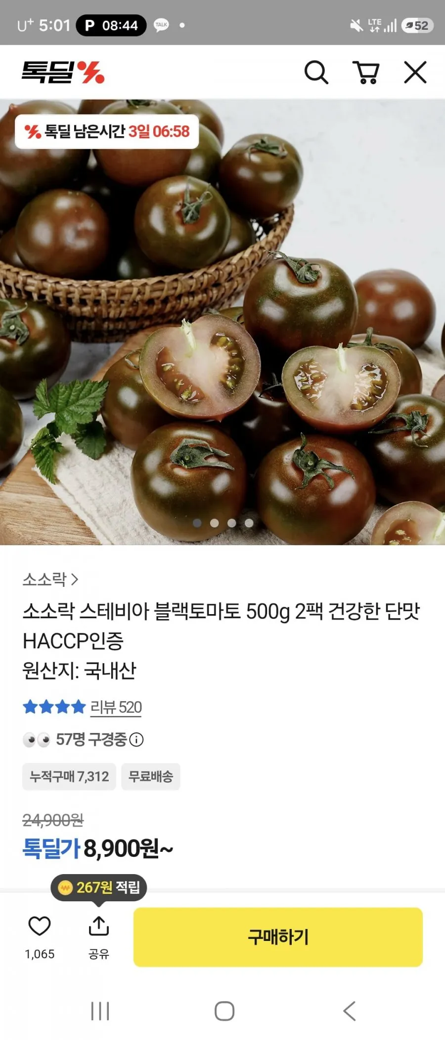 스테비아 블랙토마토 500G 2팩