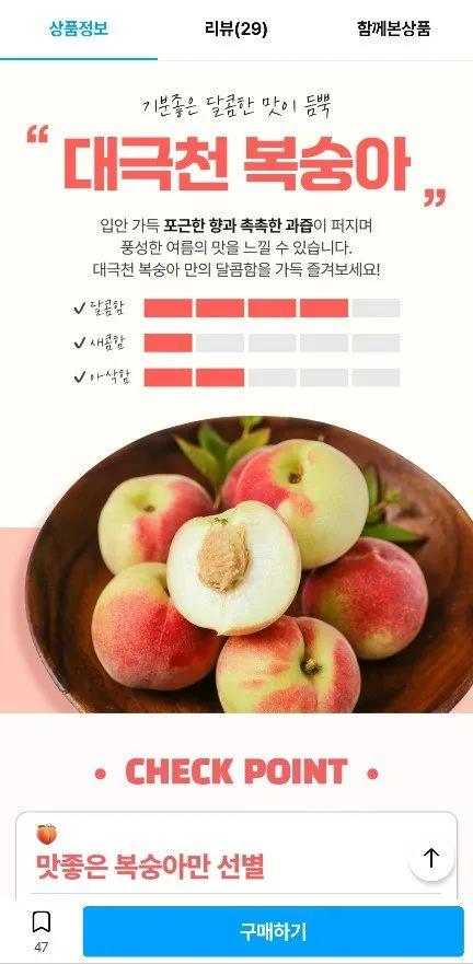 황도백도 혼합 4kg 중대과 복숭아 (16~22과)