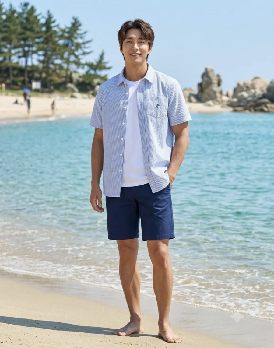 네파 25 S/S 공용 시어서커 반팔셔츠