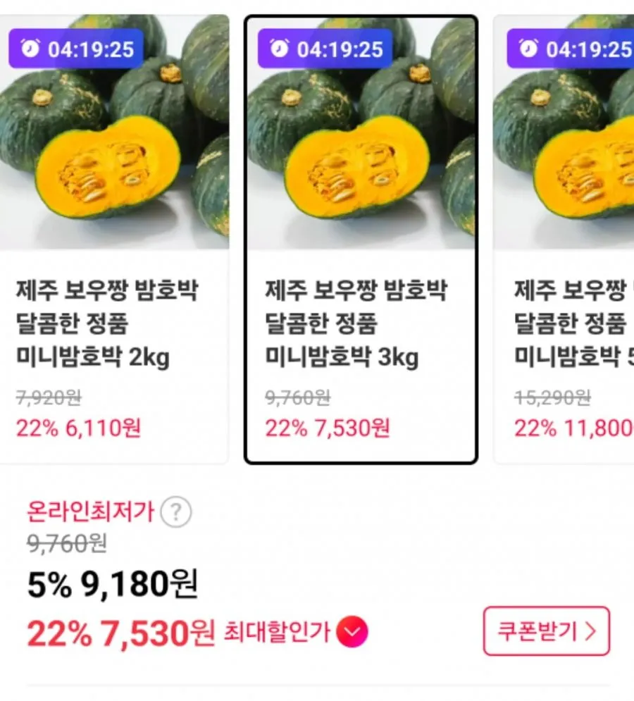 제주 보우짱 미니밤호박 3kg