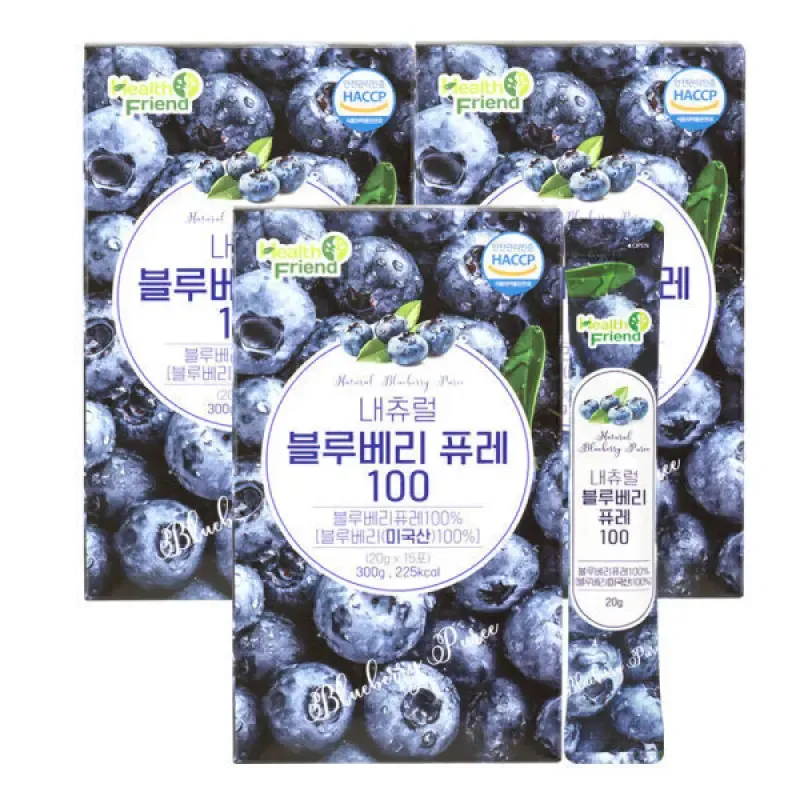 울팜 100% 블루베리 퓨레 NFC 14포, 4박스, 210g